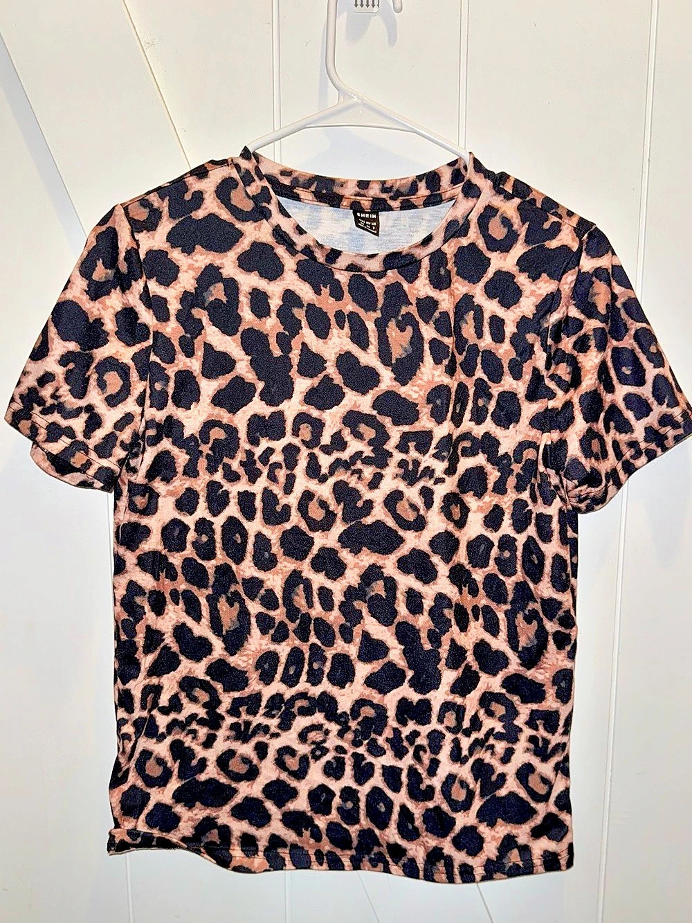 SHEIN Leopard Print Short Sleeve Tee Size XS Like New